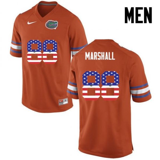 Men's Florida Gators #88 Wilber Marshall NCAA Nike Orange USA Flag Fashion Authentic Stitched College Football Jersey AJQ6862HD